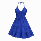 Alveraine | Women’s Boho Beach Dress – Tiered Open-Back Summer Style