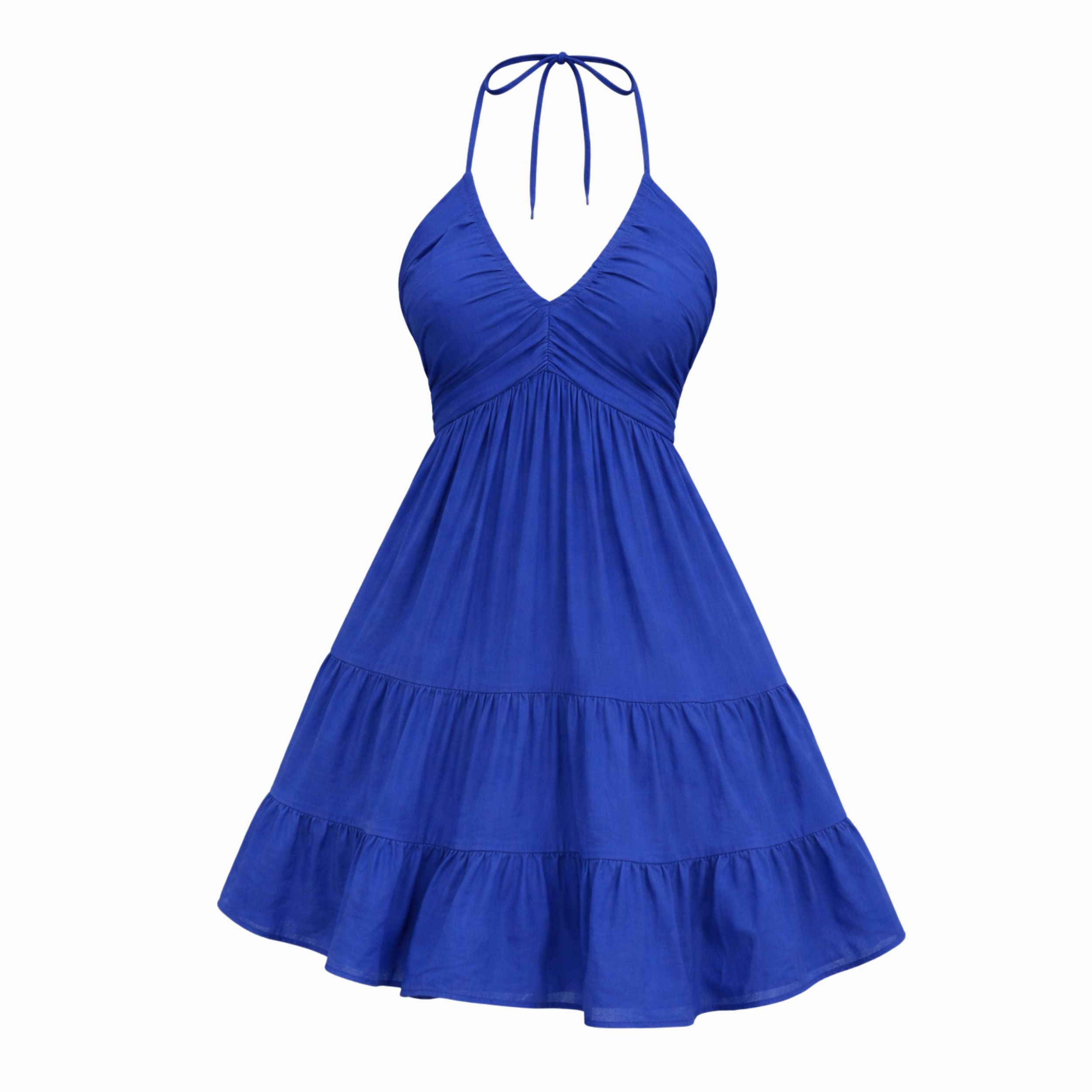 Alveraine | Women’s Boho Beach Dress – Tiered Open-Back Summer Style