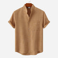 Alveraine | Men’s Cotton Linen Short Sleeve Shirt – Summer Casual Style