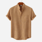 Alveraine | Men’s Cotton Linen Short Sleeve Shirt – Summer Casual Style