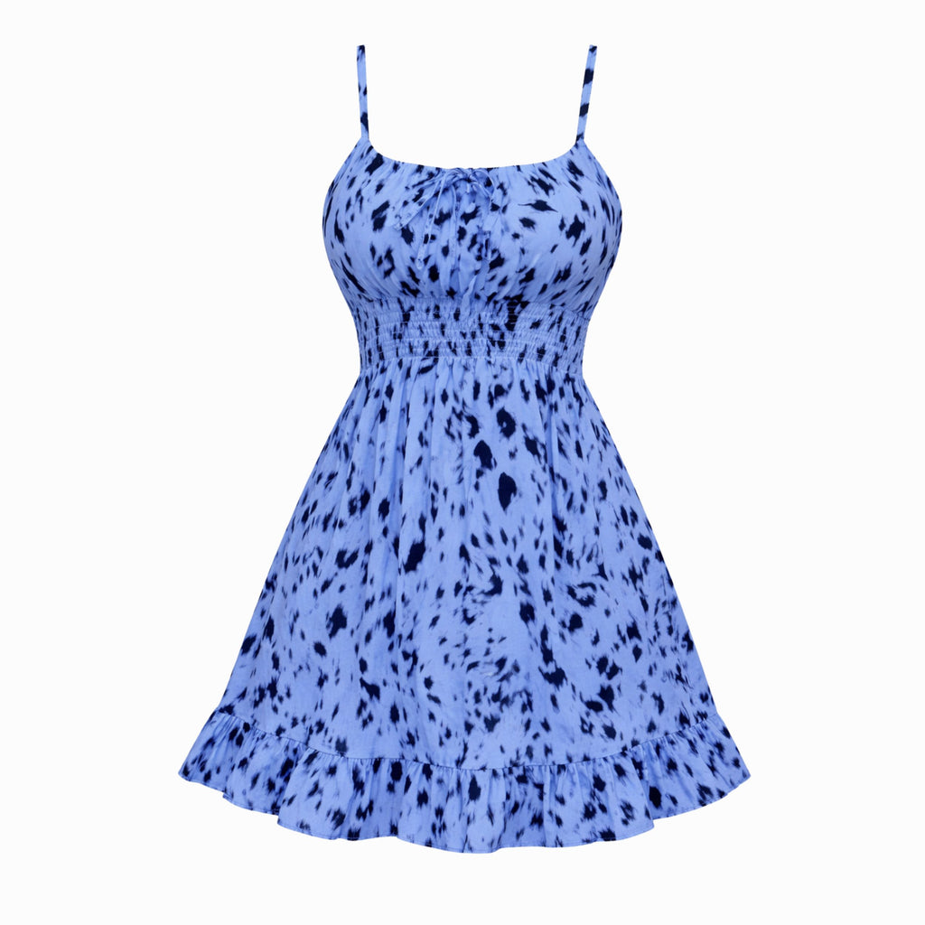 Alveraine | Women’s Printed Summer Dress – Backless Casual Style