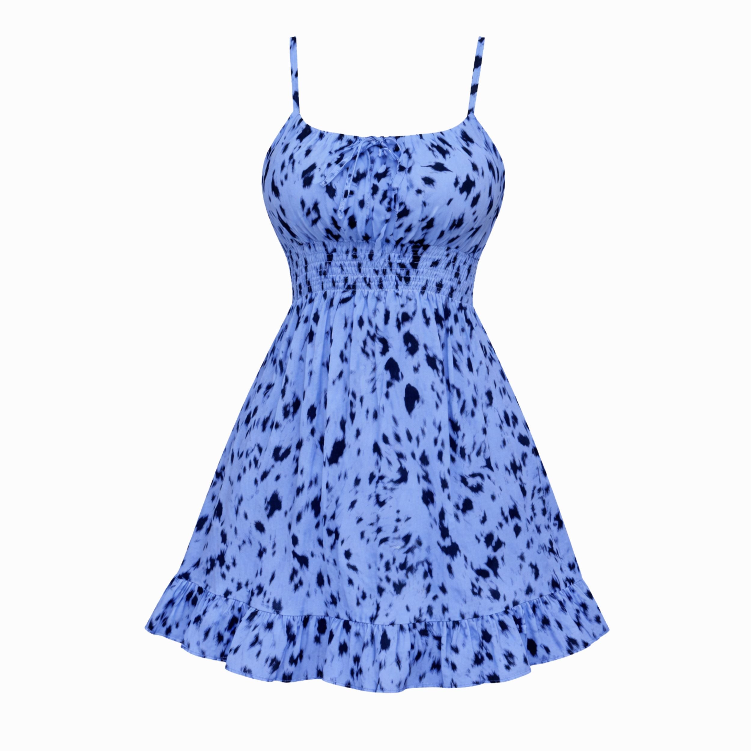 Alveraine | Women’s Printed Summer Dress – Backless Casual Style