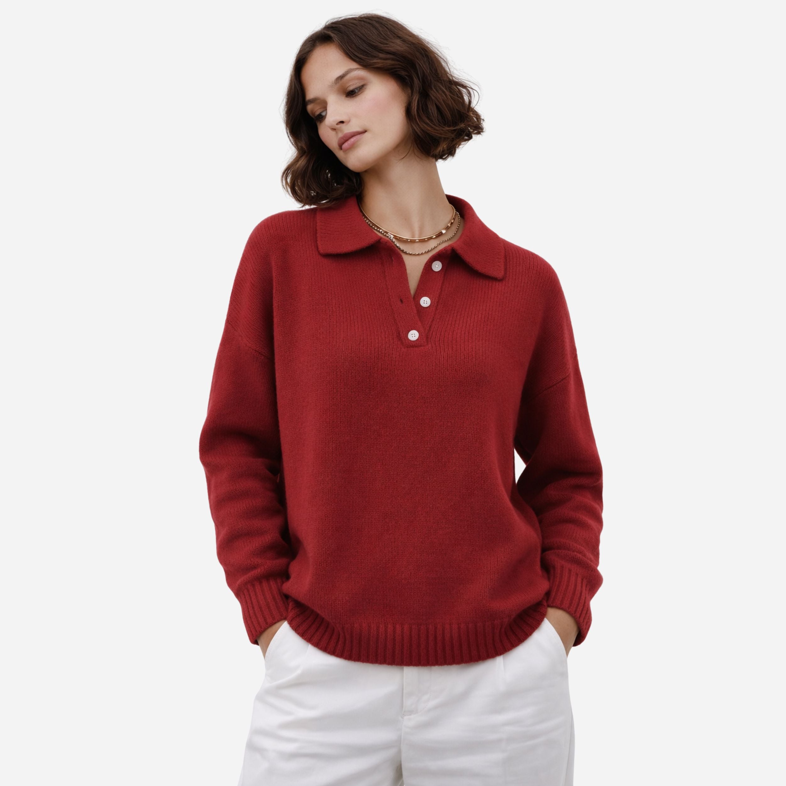 Alveraine | Women’s Lapel Button Knit Sweater