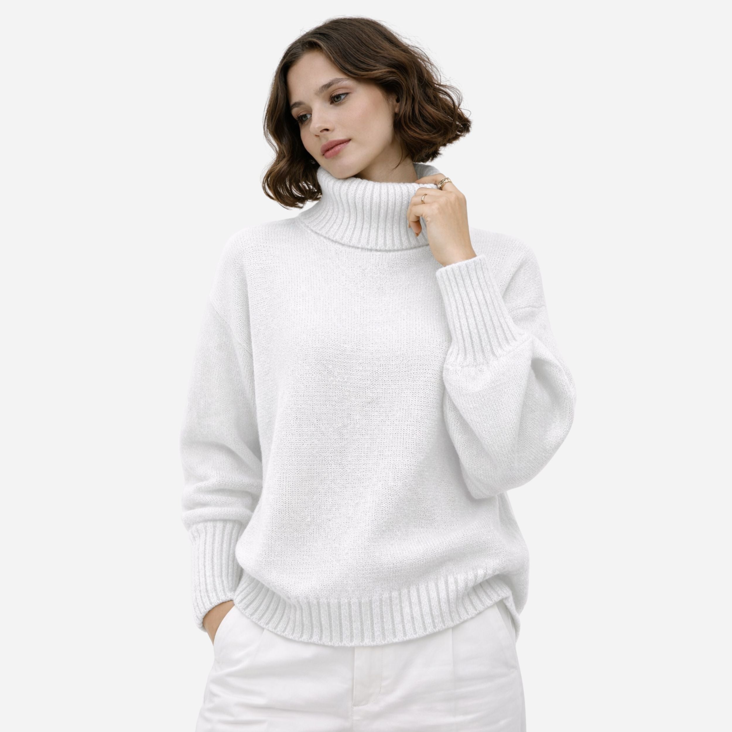 Alveraine | Women’s Turtleneck Lapel Knit Sweater