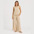 Alveraine | Women’s Two-Piece Linen-Look Set – Elegant Summer Co-Ord
