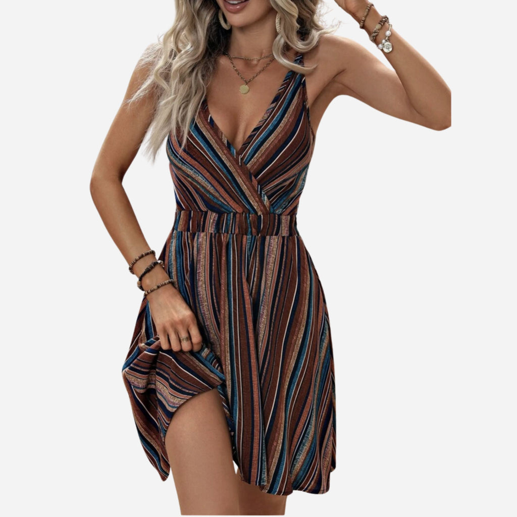 Alveraine | Women’s Striped Print Cami Dress – Vacation Beach Style