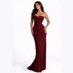 Alveraine | Women’s Strapless Ribbon Waist Evening Dress – Elegant Long Gown