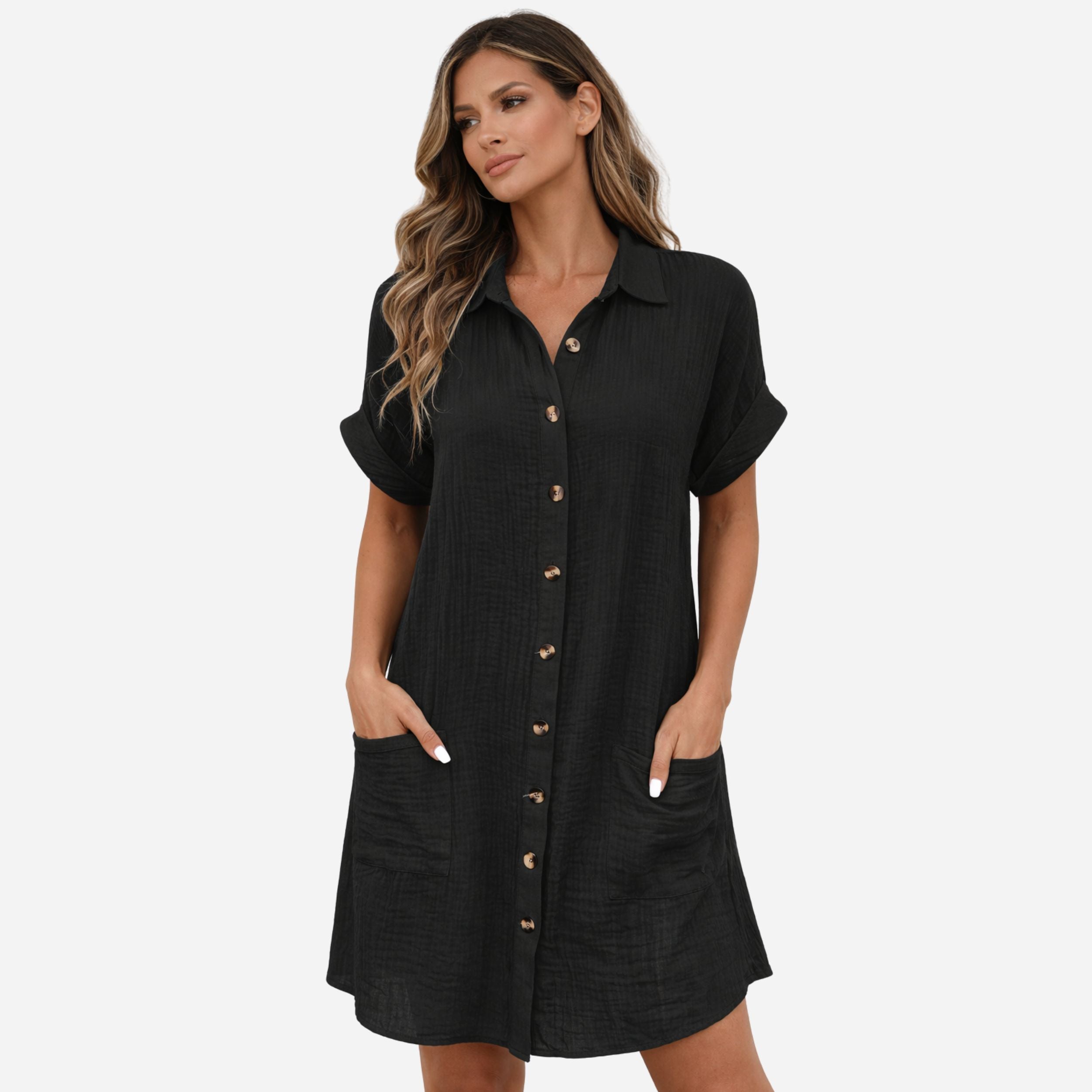 Alveraine | Women’s Single-Breasted Mid-Length Dress – Casual Elegant Style