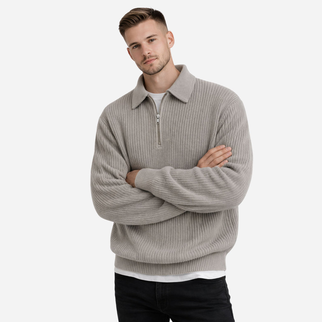 Alveraine | Men’s Tailored Acrylic Half-Zip Sweater