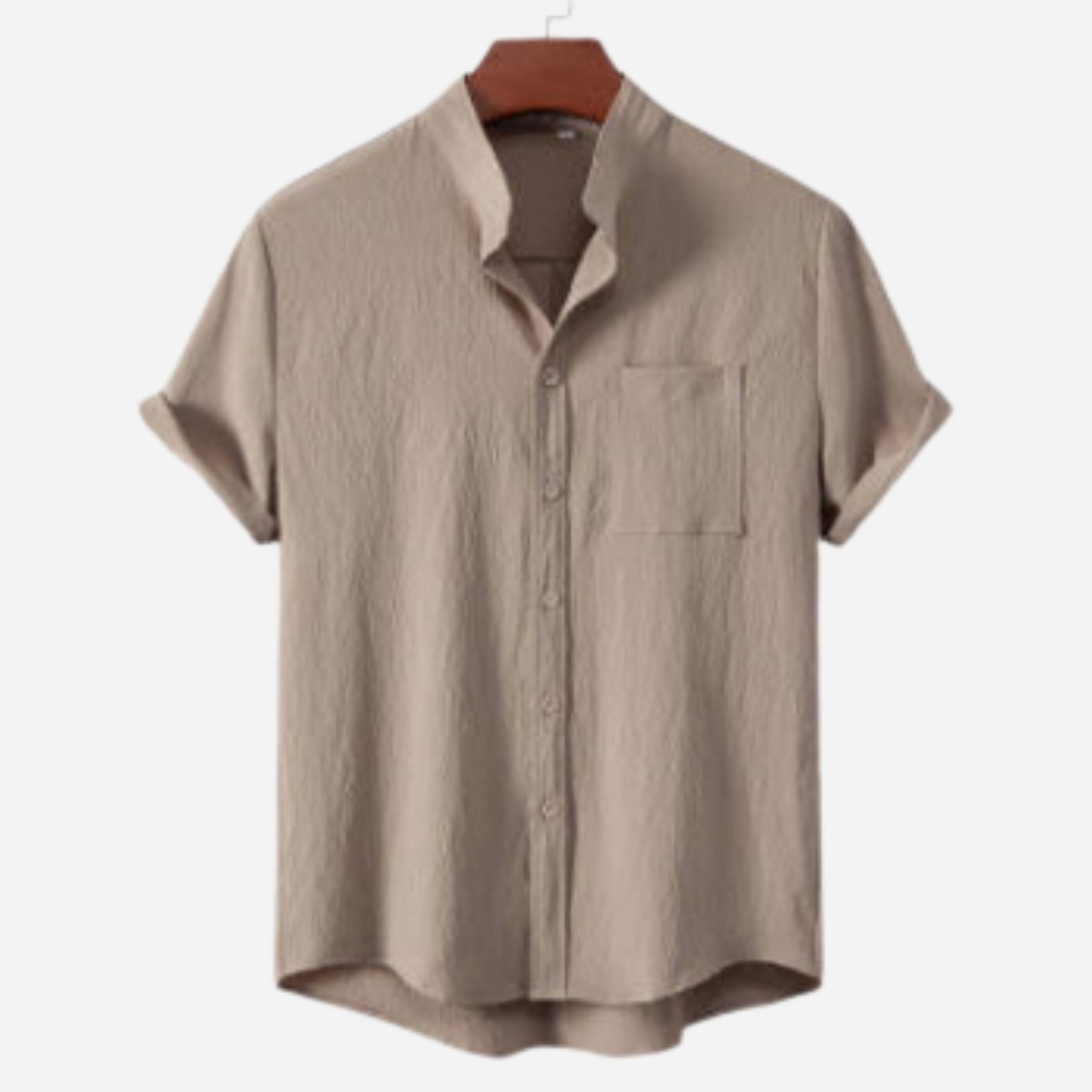 Alveraine | Men’s Cotton Linen Short Sleeve Shirt – Summer Casual Style