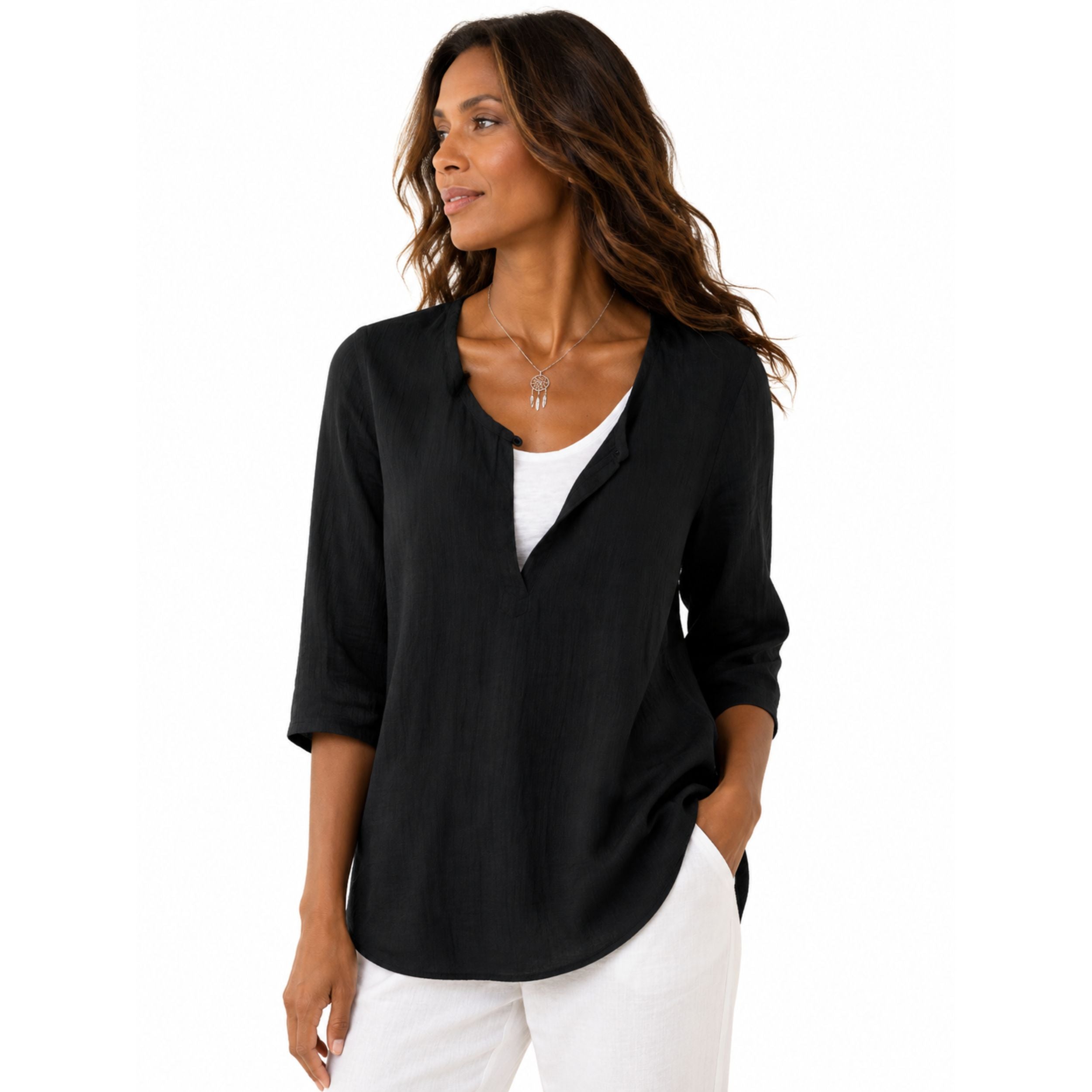 Alveraine | Women's Linen-Blend Layered Blouse - Airy Elegant Style