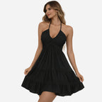 Alveraine | Women’s Boho Beach Dress – Tiered Open-Back Summer Style