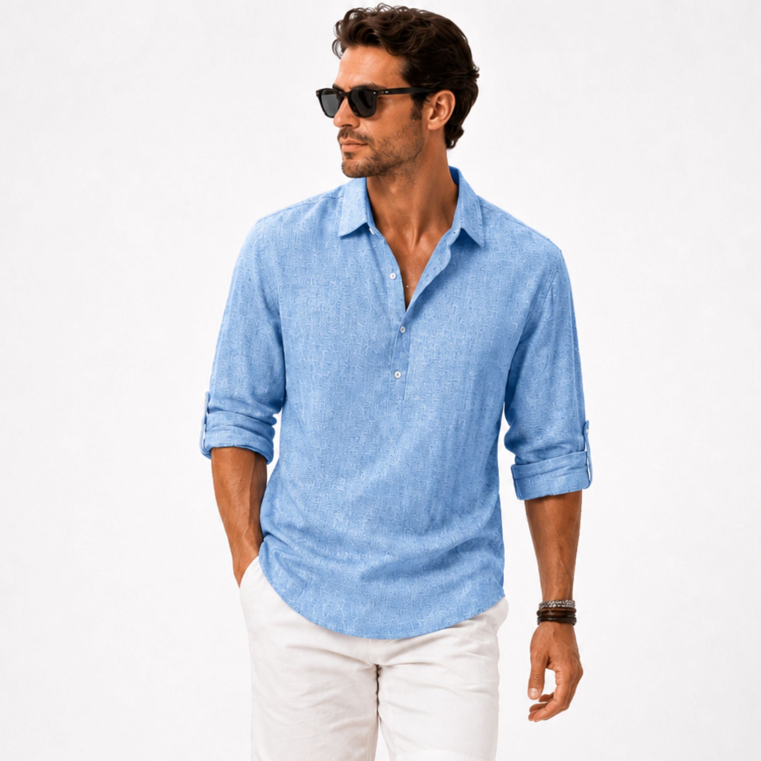 Alveraine | Men’s Casual Popover Shirt – Relaxed Smart Style