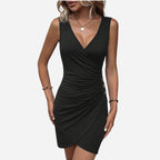 Alveraine | Women’s Button Detail Ruched Tank Dress – Tulip Hem Style