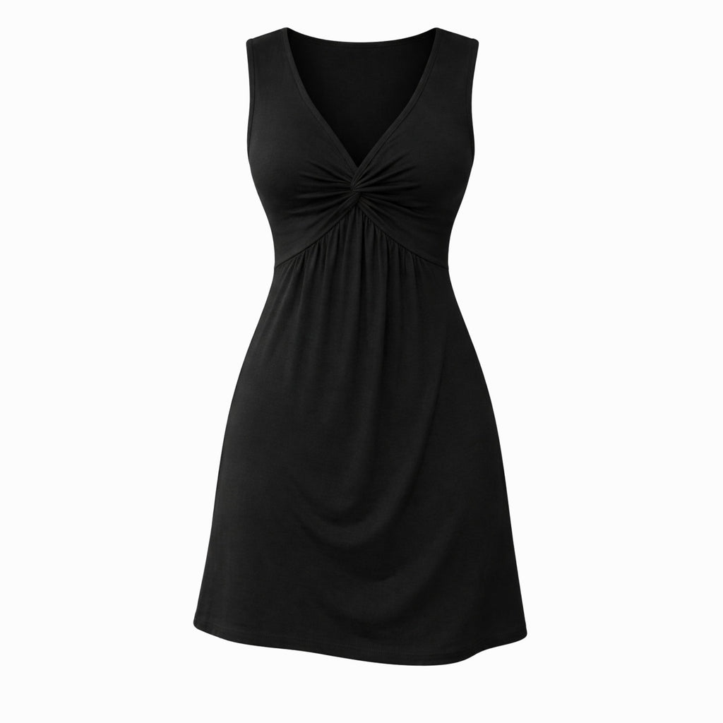 Alveraine | Women’s Twist Pattern Sleeveless Short Dress – Casual Summer Style