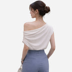 Alveraine | Women’s Irregular Shoulder Top – Modern Summer Style