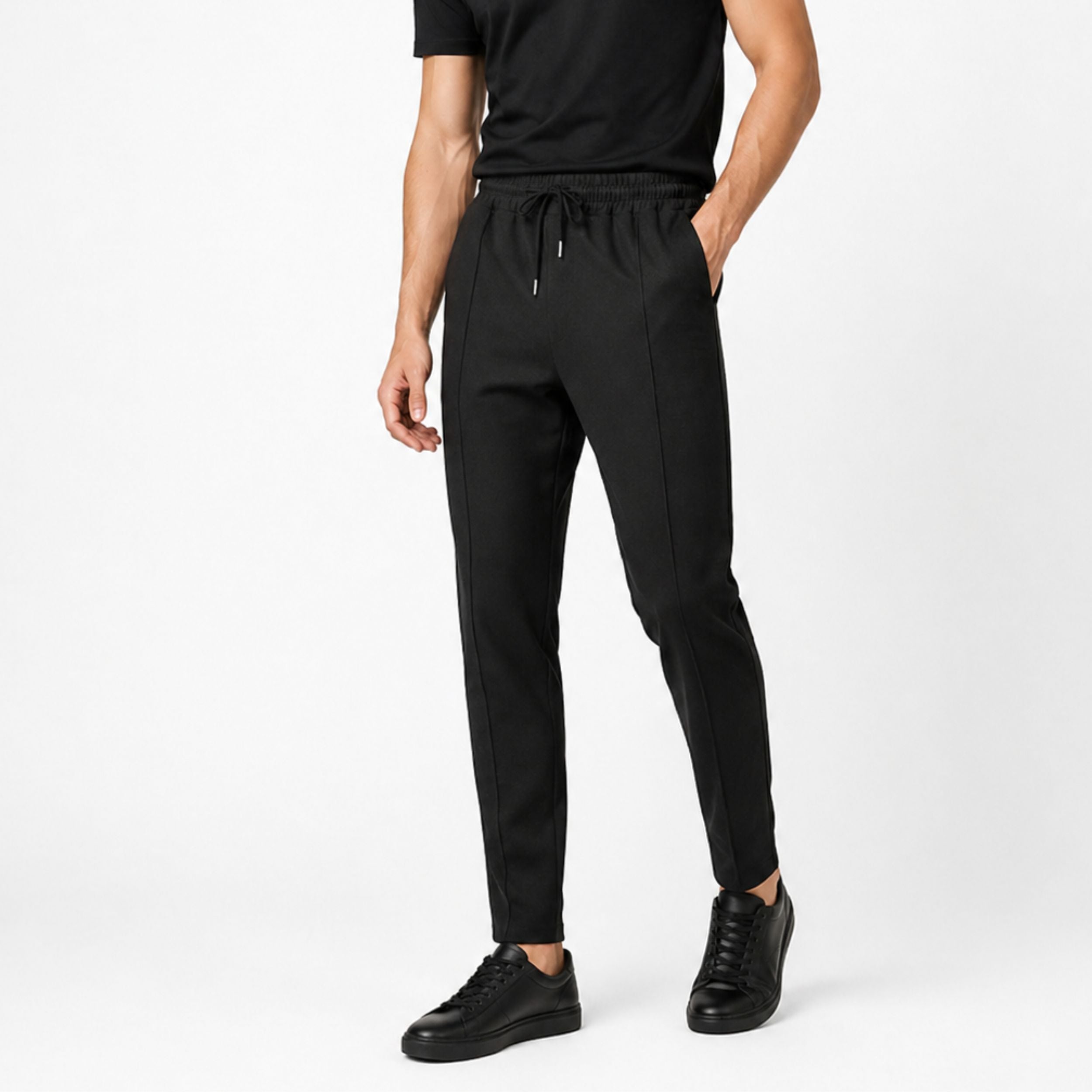 Alveraine | Men’s Waffle Knit Casual Trousers – Relaxed Aristocracy