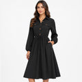 Alveraine | Women’s Button Tie Waist Shirt Dress – Elegant Everyday Style