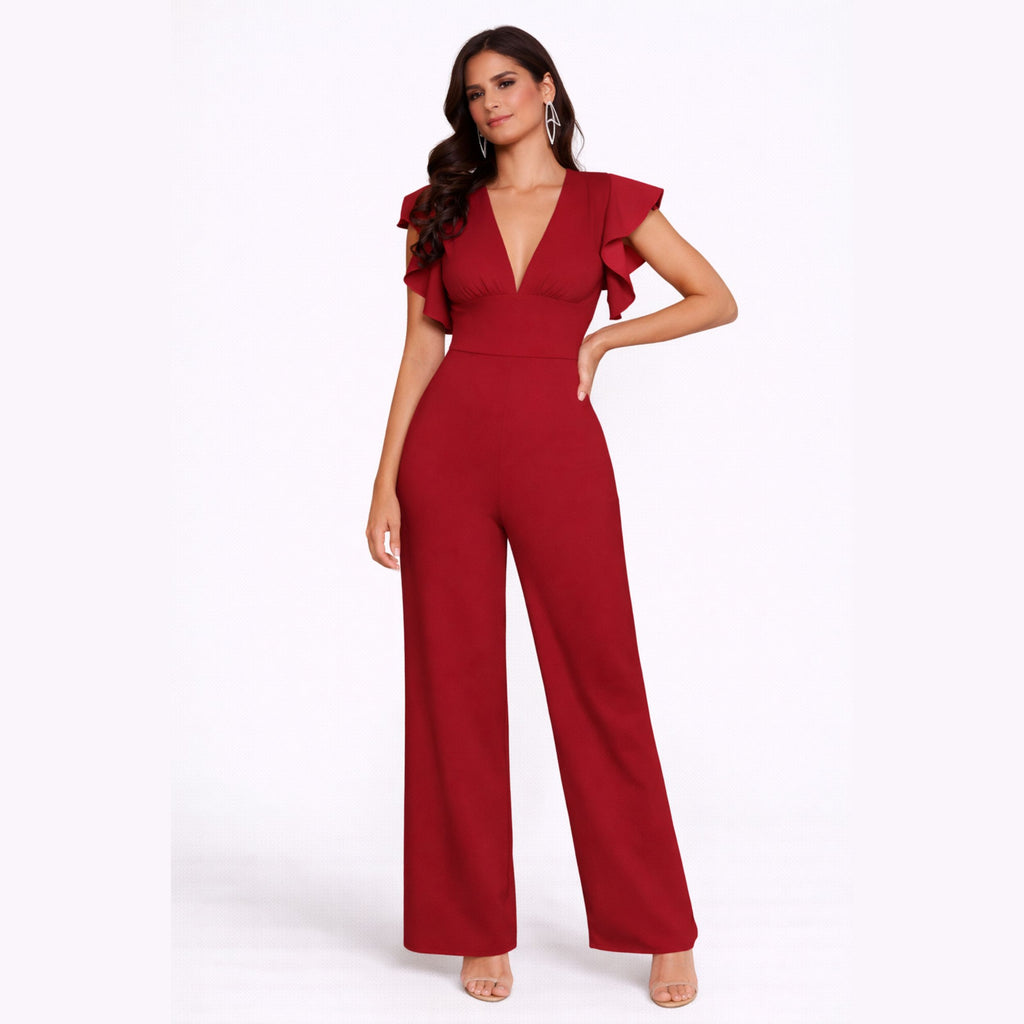 Alveraine | Women’s Elegant Ruffle Detail Jumpsuit – Refined Modern Style