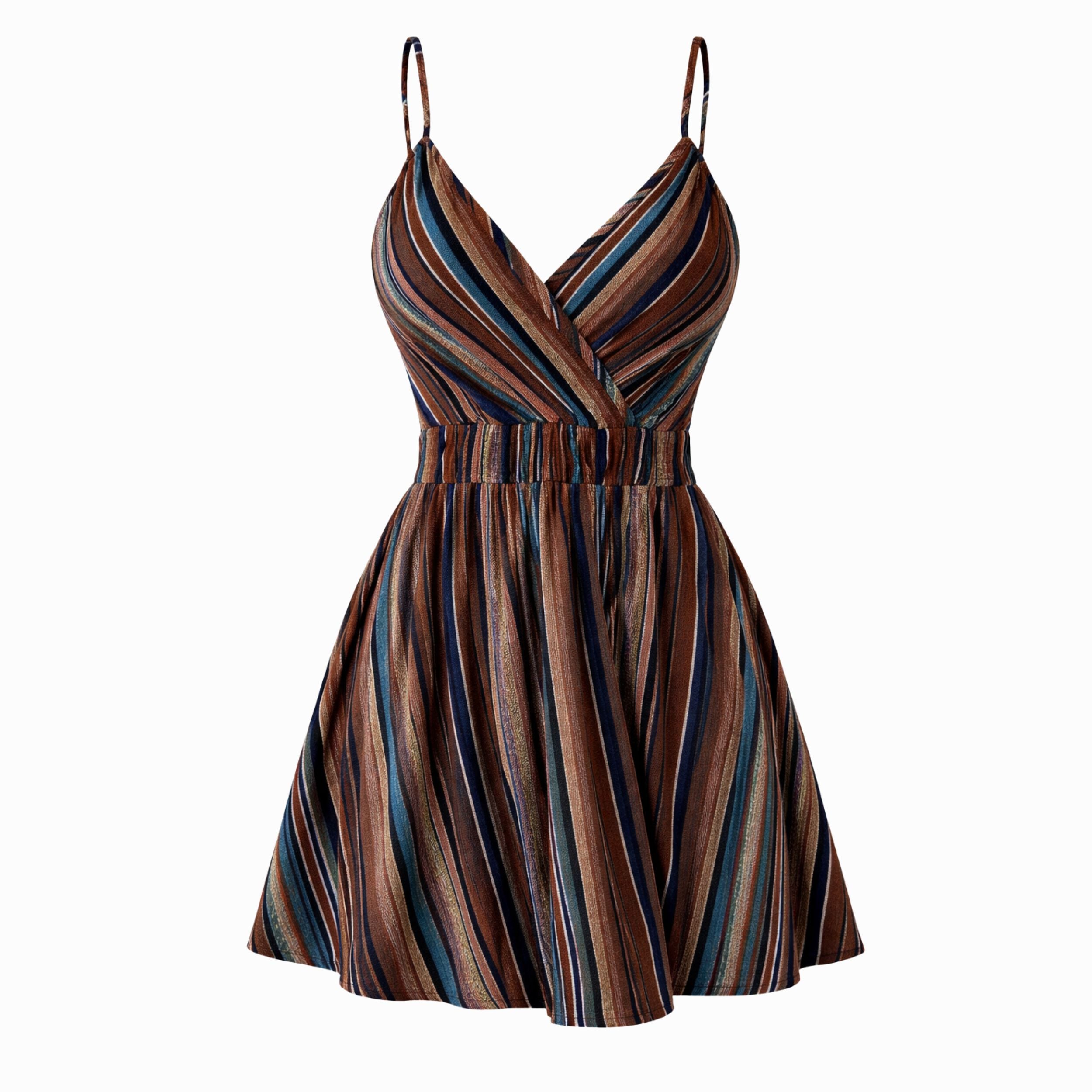 Alveraine | Women’s Striped Print Cami Dress – Vacation Beach Style