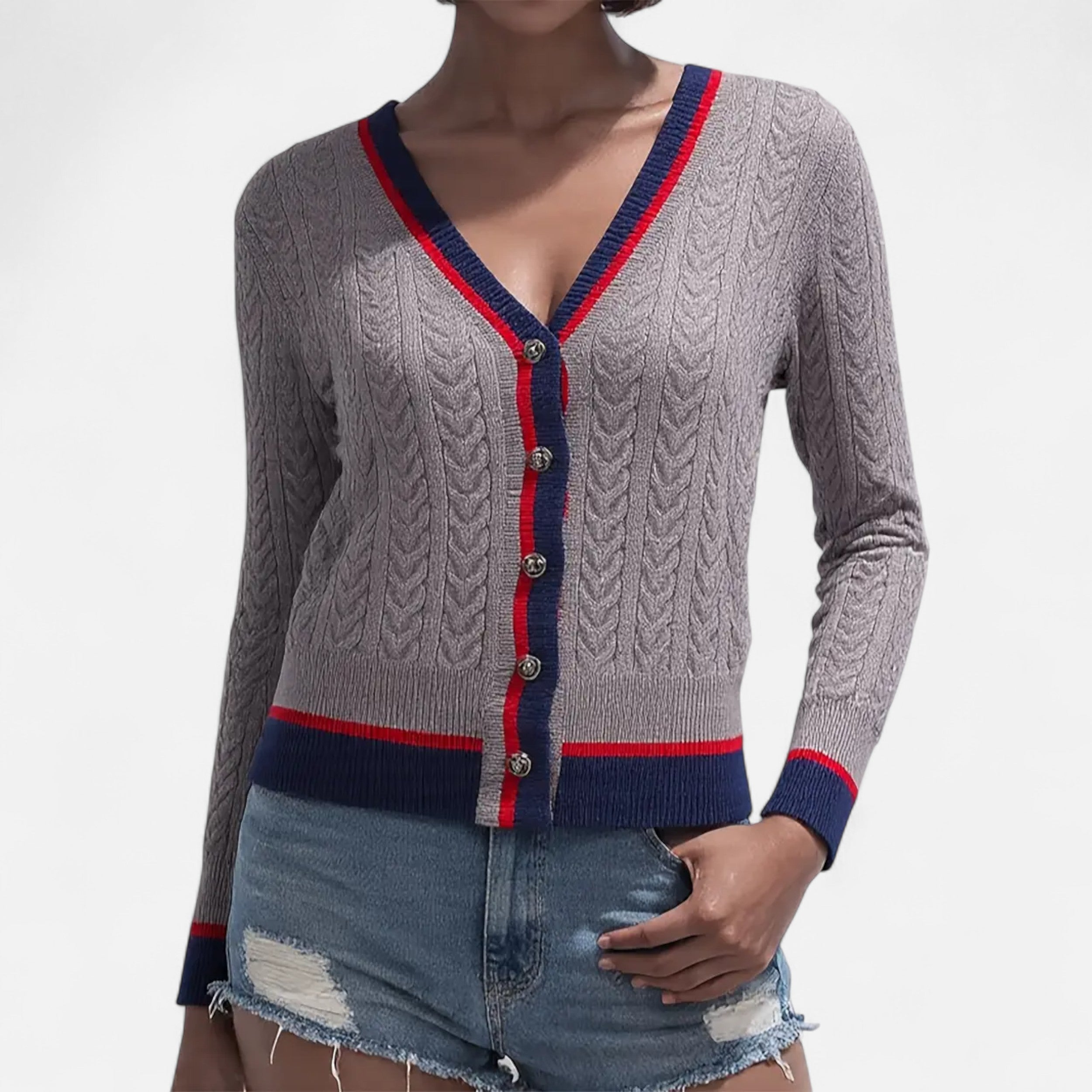 Lurvain | Women’s Colourblock V-Neck Cardigan