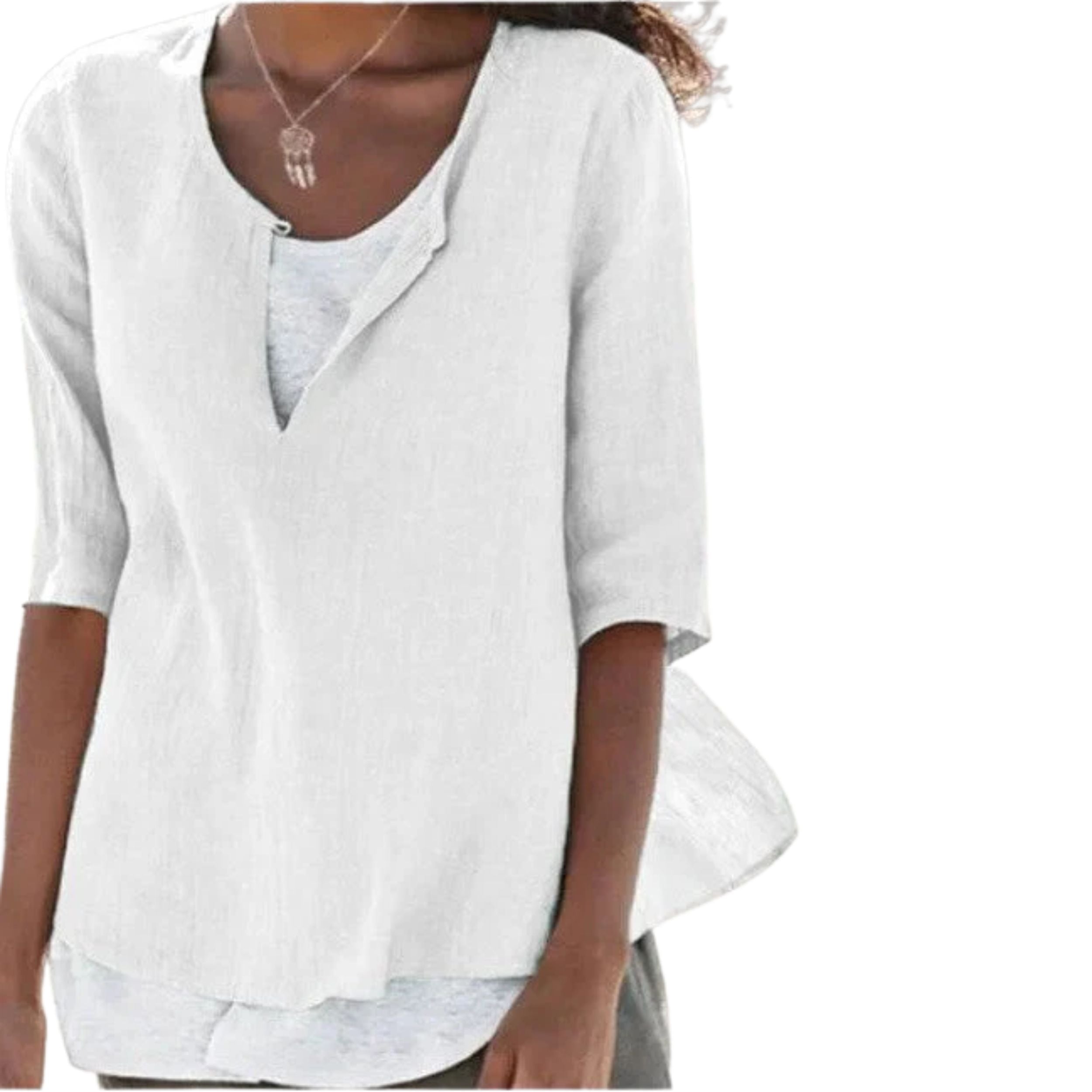 Alveraine | Women's Linen-Blend Layered Blouse - Airy Elegant Style