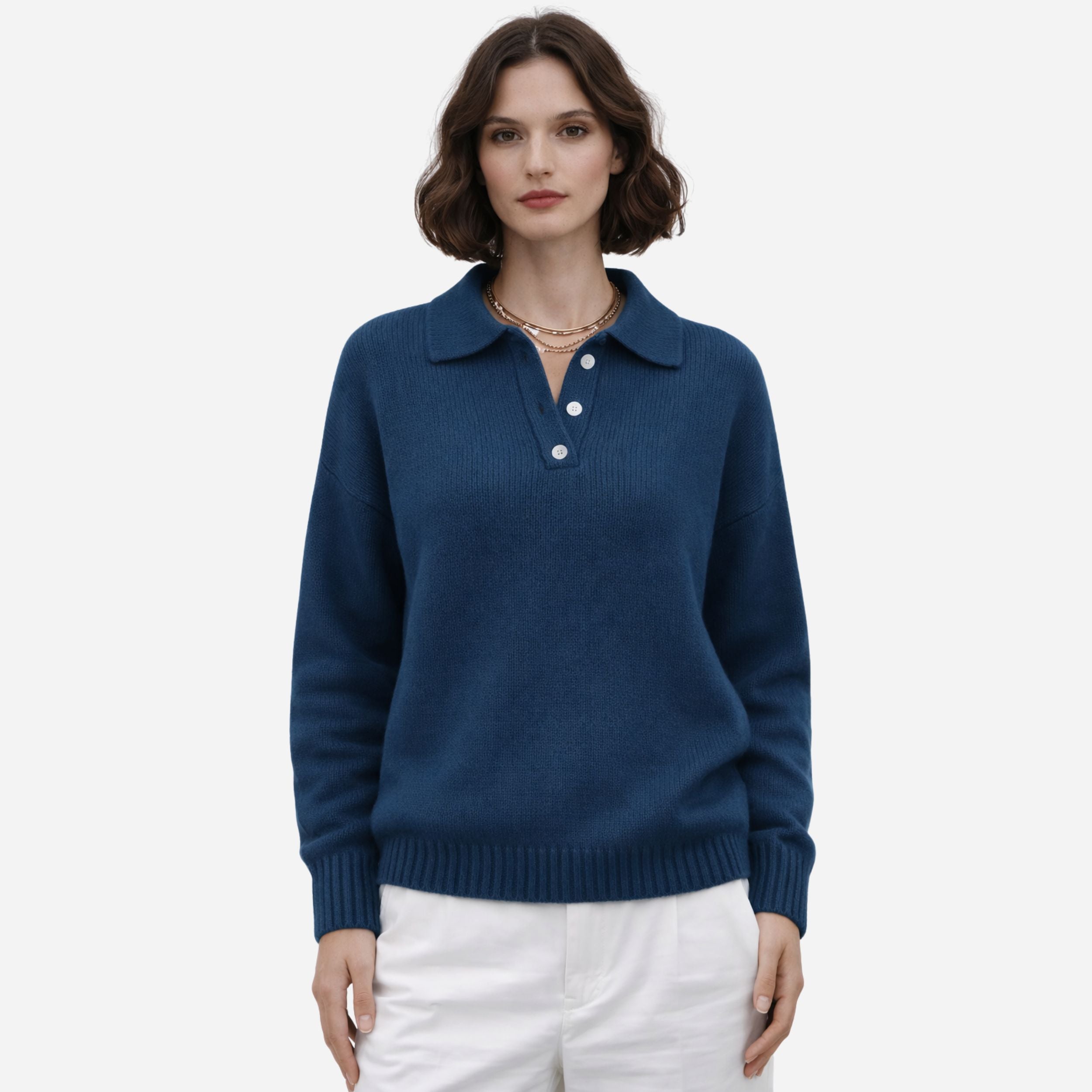 Alveraine | Women’s Lapel Button Knit Sweater