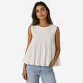 Alveraine | Blouse plissée à basque sans manches pour femme – Style estival élégant