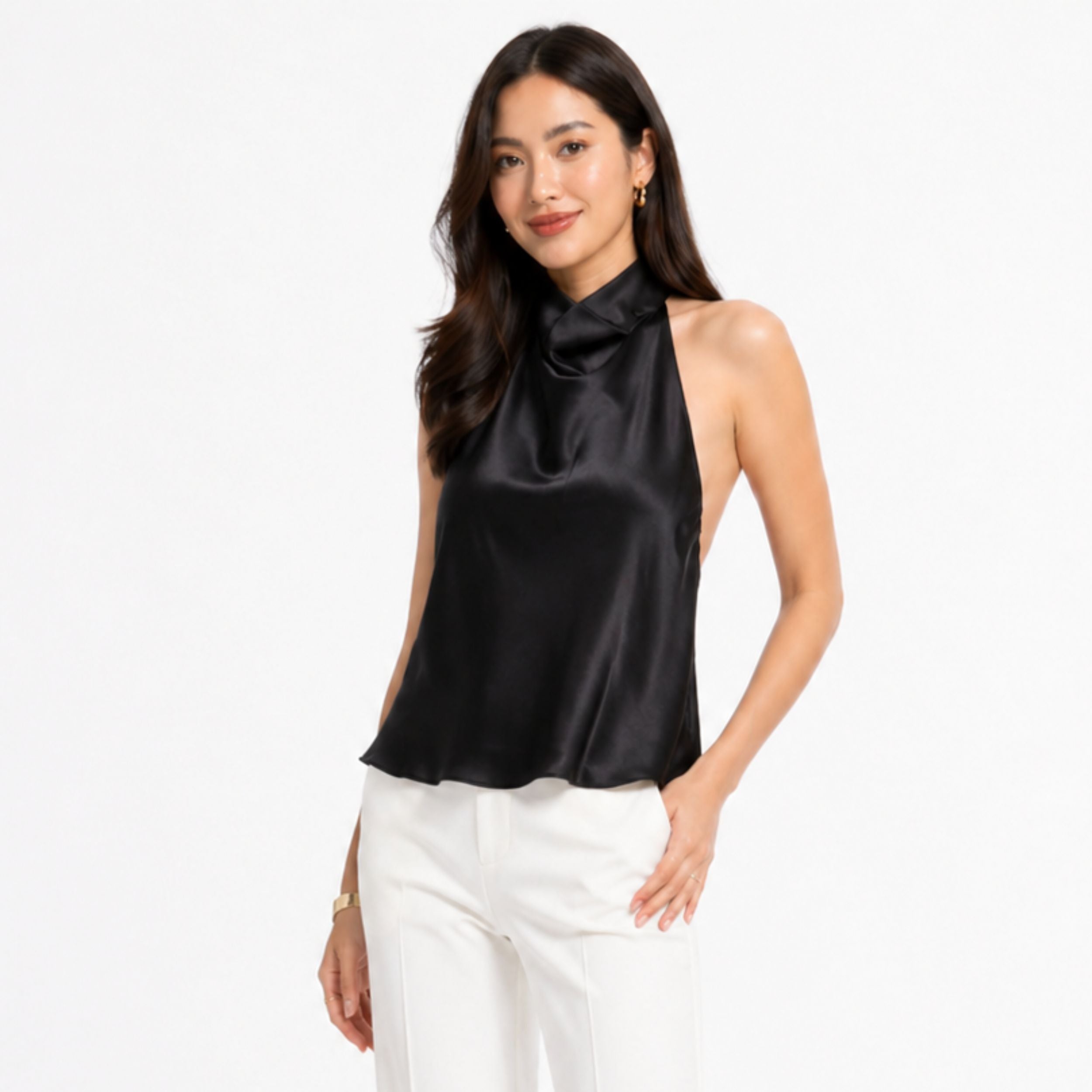 Alveraine | Women’s Satin Halter Dress – Luxe Evening Style