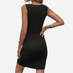 Alveraine | Women’s Button Detail Ruched Tank Dress – Tulip Hem Style