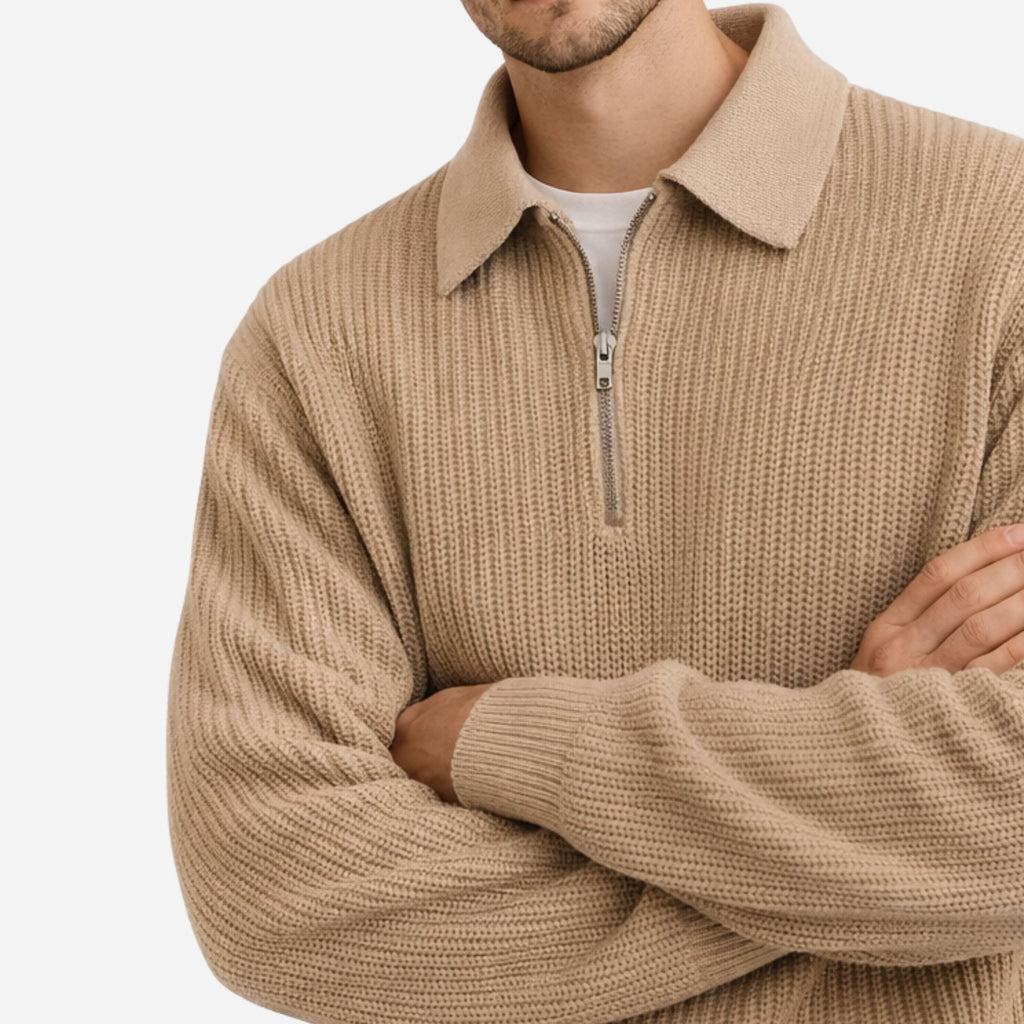 Alveraine | Men’s Tailored Acrylic Half-Zip Sweater