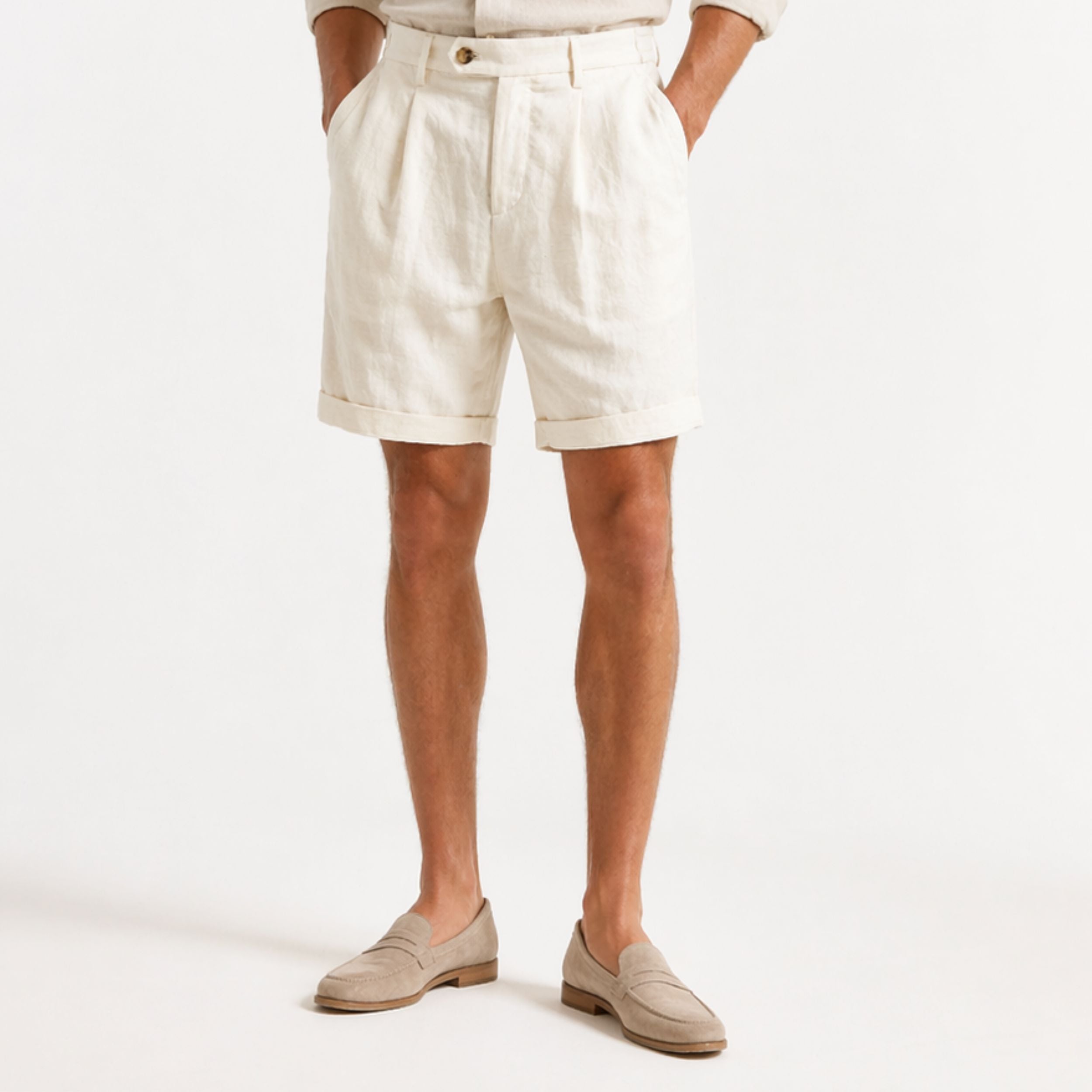 Alveraine | Short tailleur en lyocell coton pour homme – Style estival chic classique