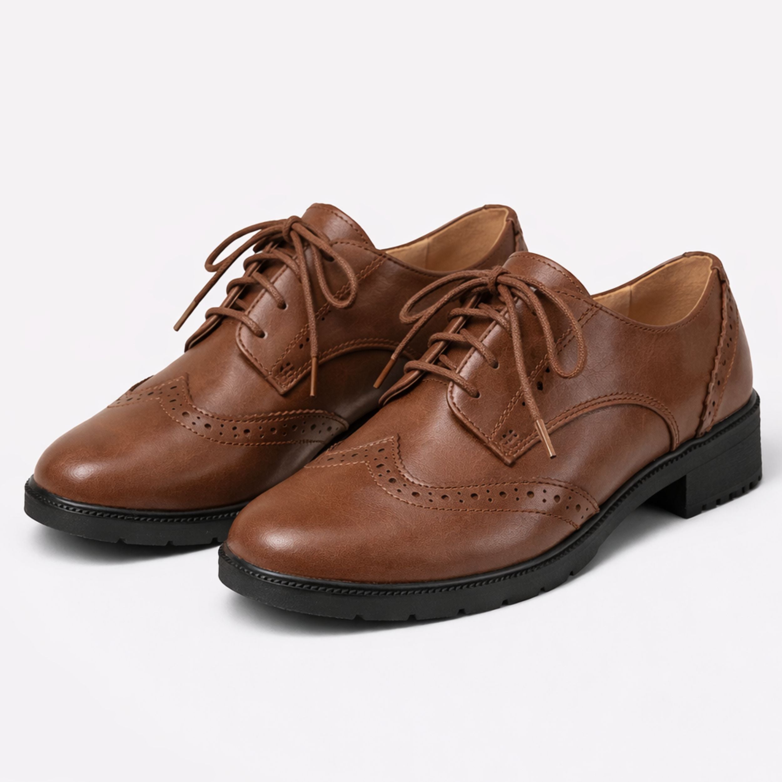 Alveraine | Women’s British Carved Lace-Up Oxford Shoes