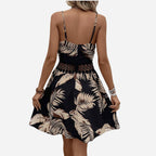 Alveraine | Women’s Tropical Print Cami Dress – Guipure Lace Insert