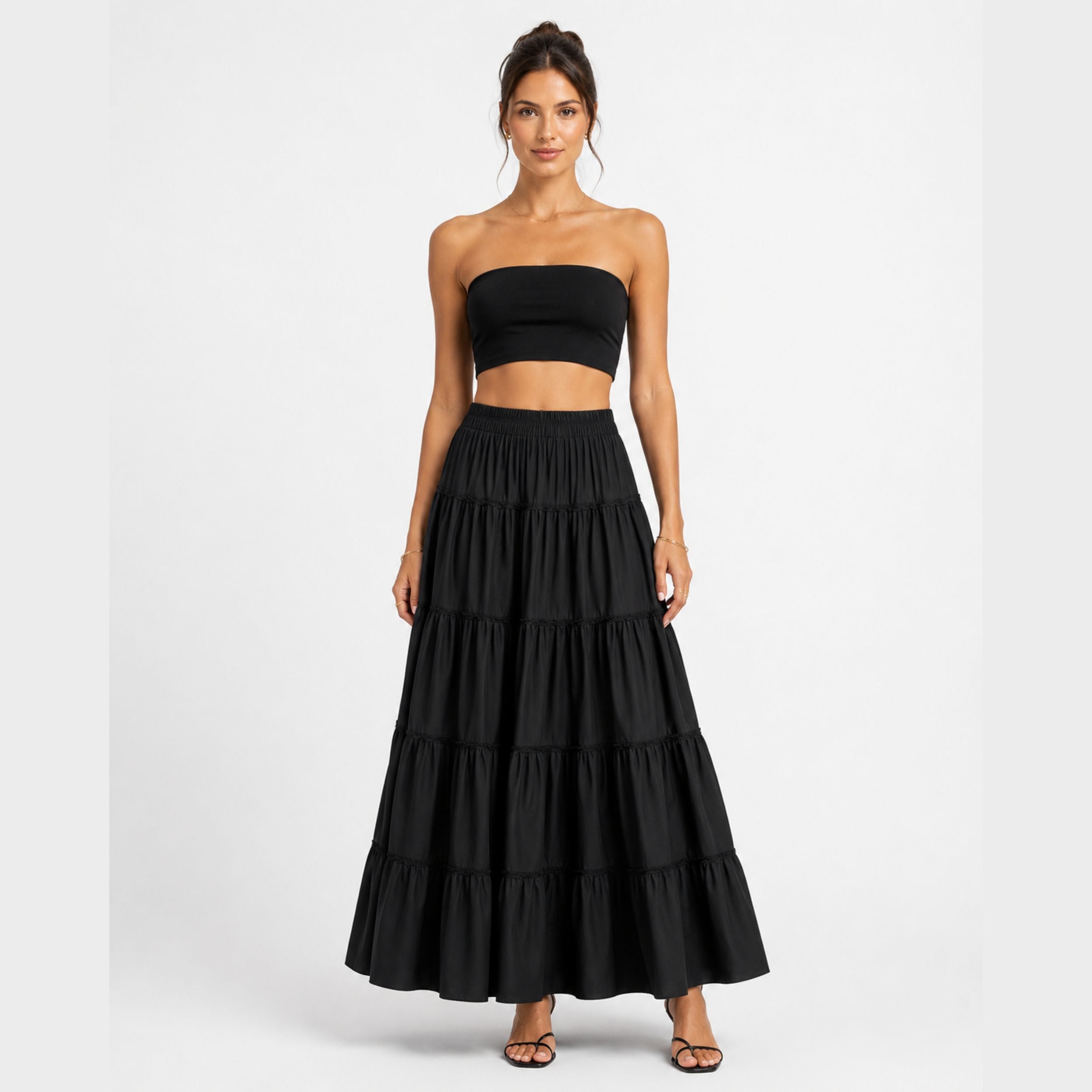 Alveraine | Women's High-Waisted Tiered Skirt - Elegant Summer Style