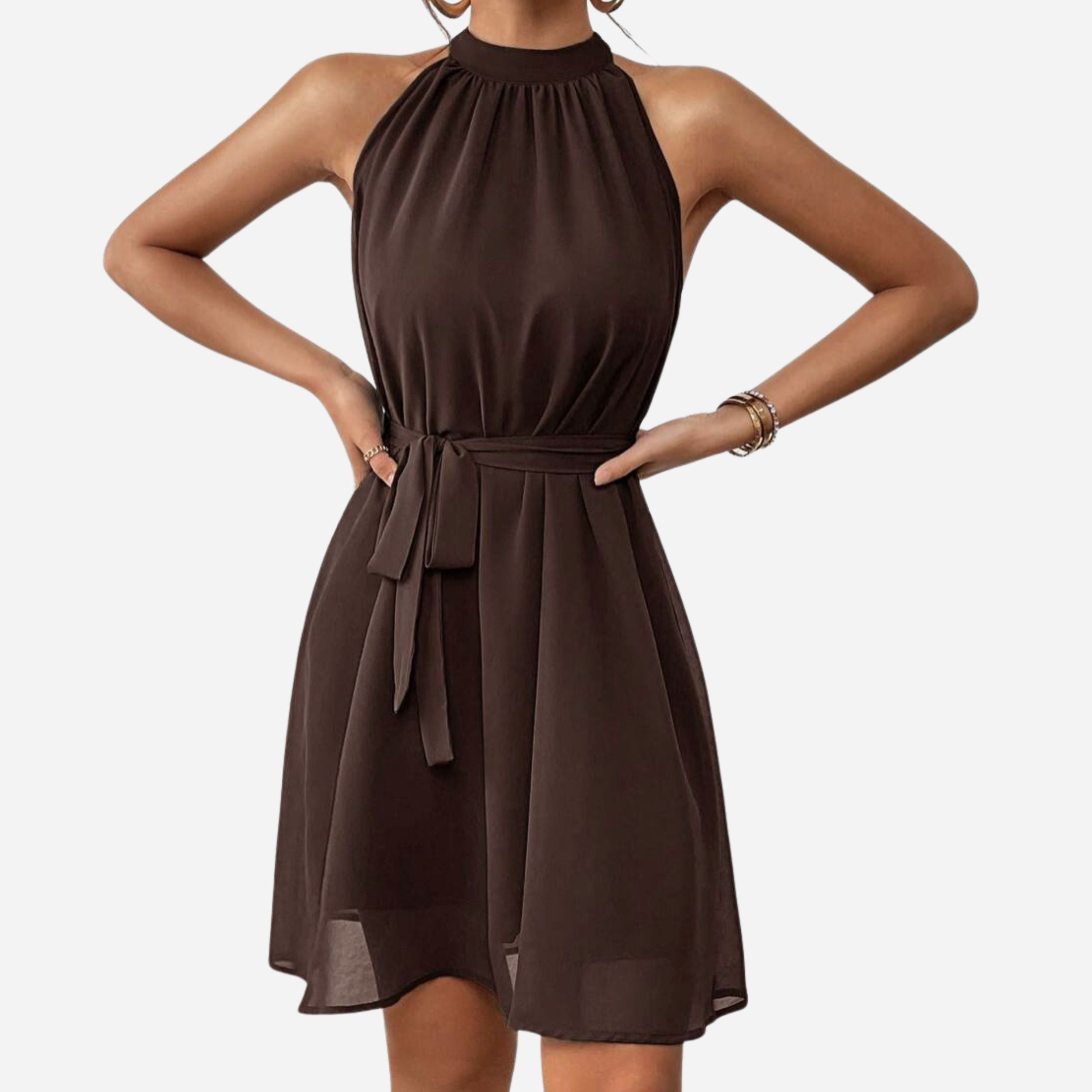 Alveraine | Women’s Sleeveless Halter Dress – Boho Summer Style