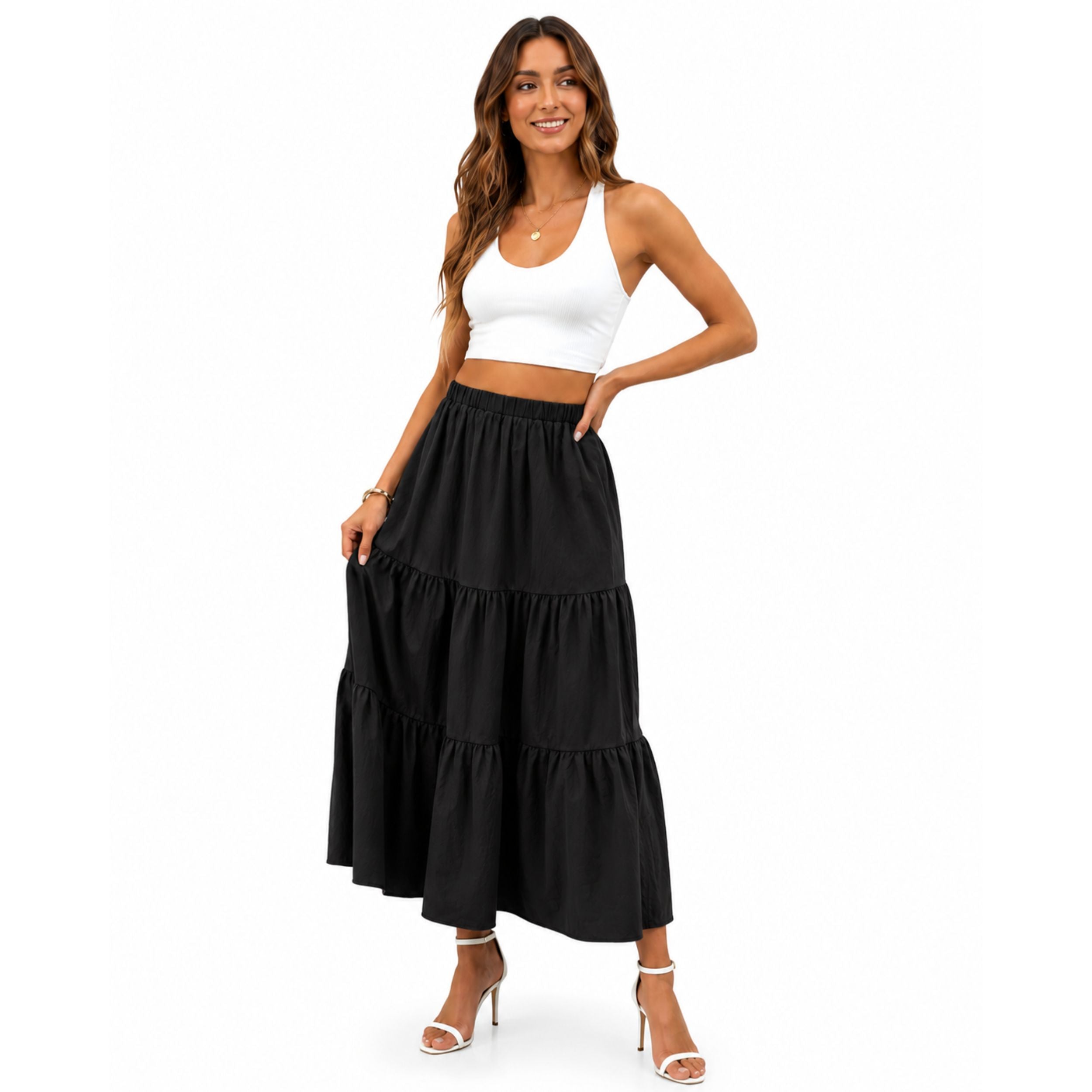 Alveraine | Women's Bohemian Long Skirt with Pockets - Effortless Summer Style