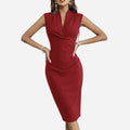 Alveraine | Women’s Twist Textured Bodycon Dress – Elegant V-Neck Style