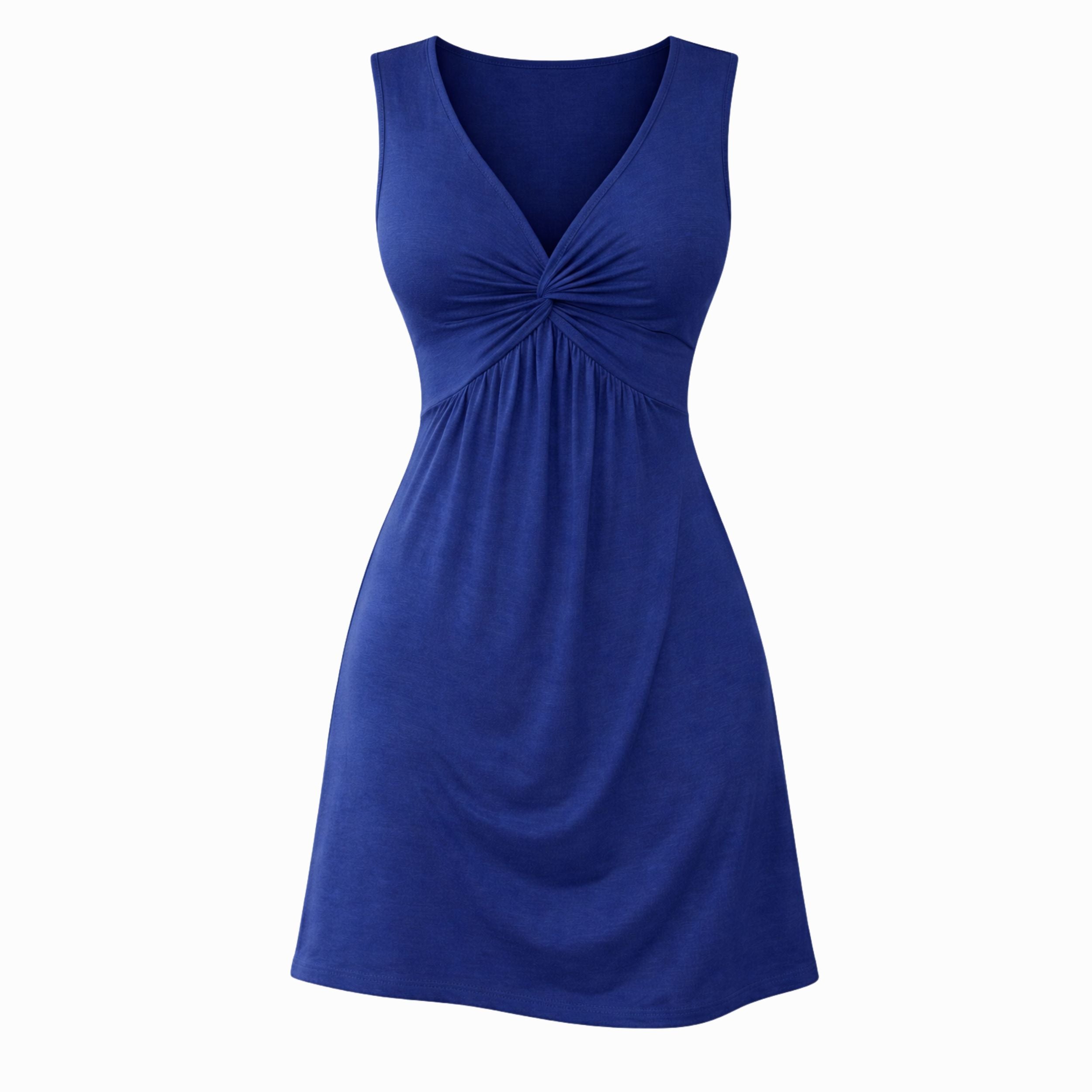 Alveraine | Women’s Twist Pattern Sleeveless Short Dress – Casual Summer Style