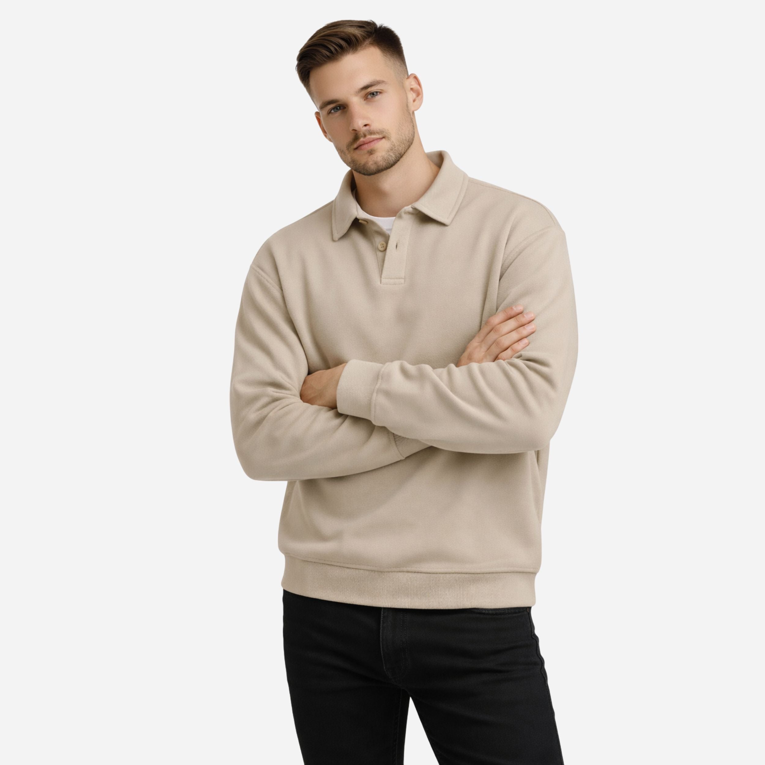 Alveraine | Men’s Crew Neck Knit Sweater – Long Sleeve Minimalist Essential