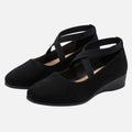 Alveraine | Women’s Faux Suede Wedge Ballerinas – Elegant Strap Style