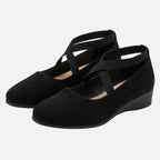Alveraine | Women’s Faux Suede Wedge Ballerinas – Elegant Strap Style