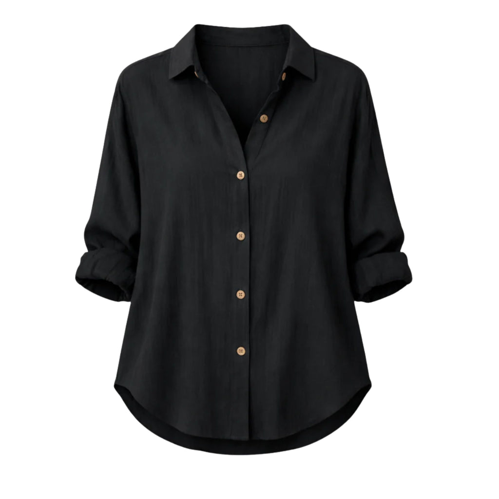 Alveraine | Women's Lightweight Summer Blouse - Rolled Sleeve Style