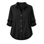 Alveraine | Women's Lightweight Summer Blouse - Rolled Sleeve Style