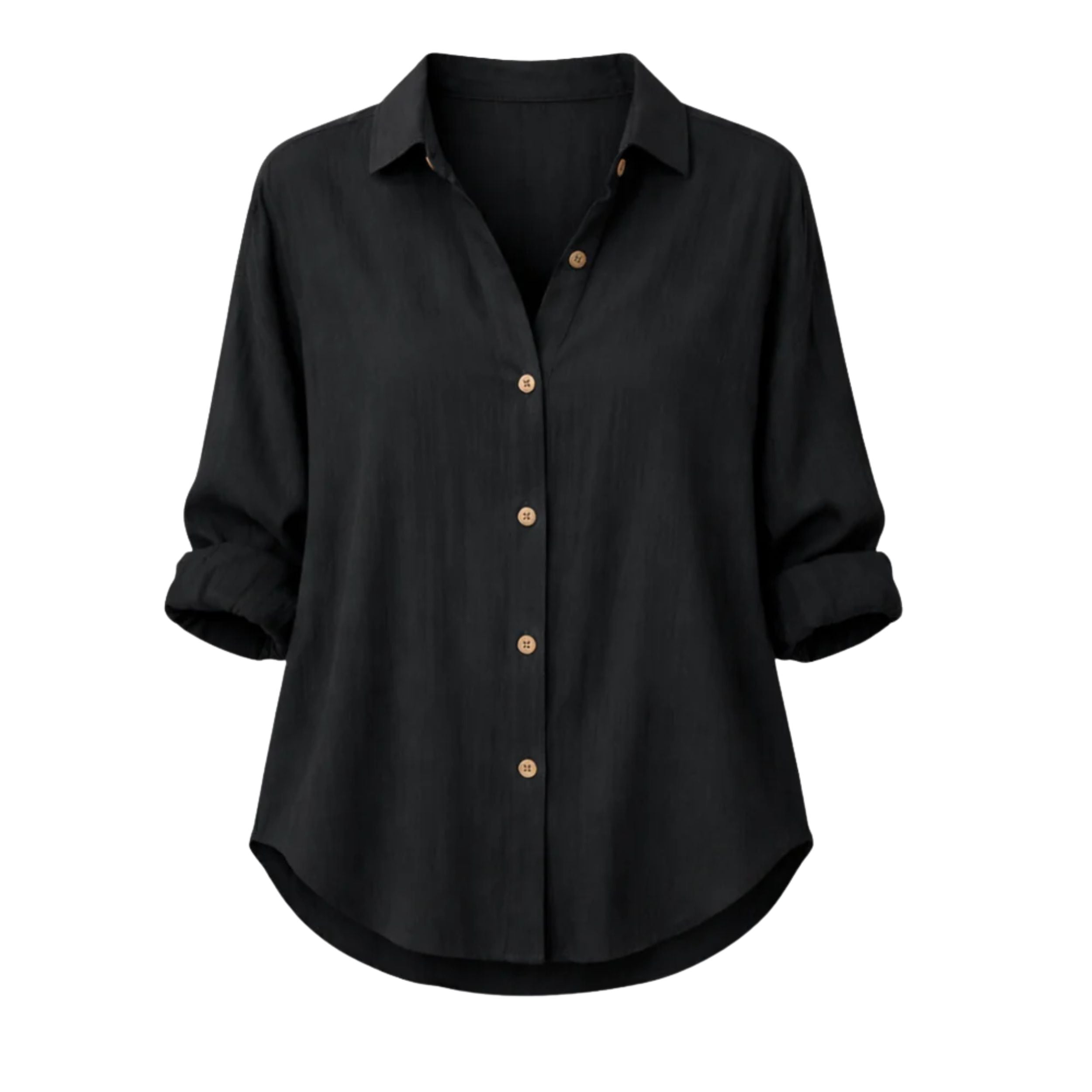 Alveraine | Women's Lightweight Summer Blouse - Rolled Sleeve Style