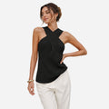 Alveraine | Women’s Cross Halterneck Knitted Top – Elegant Sleeveless Style