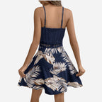 Alveraine | Women’s Lace Spliced Feather Print Slip Dress – Elegant Summer Style