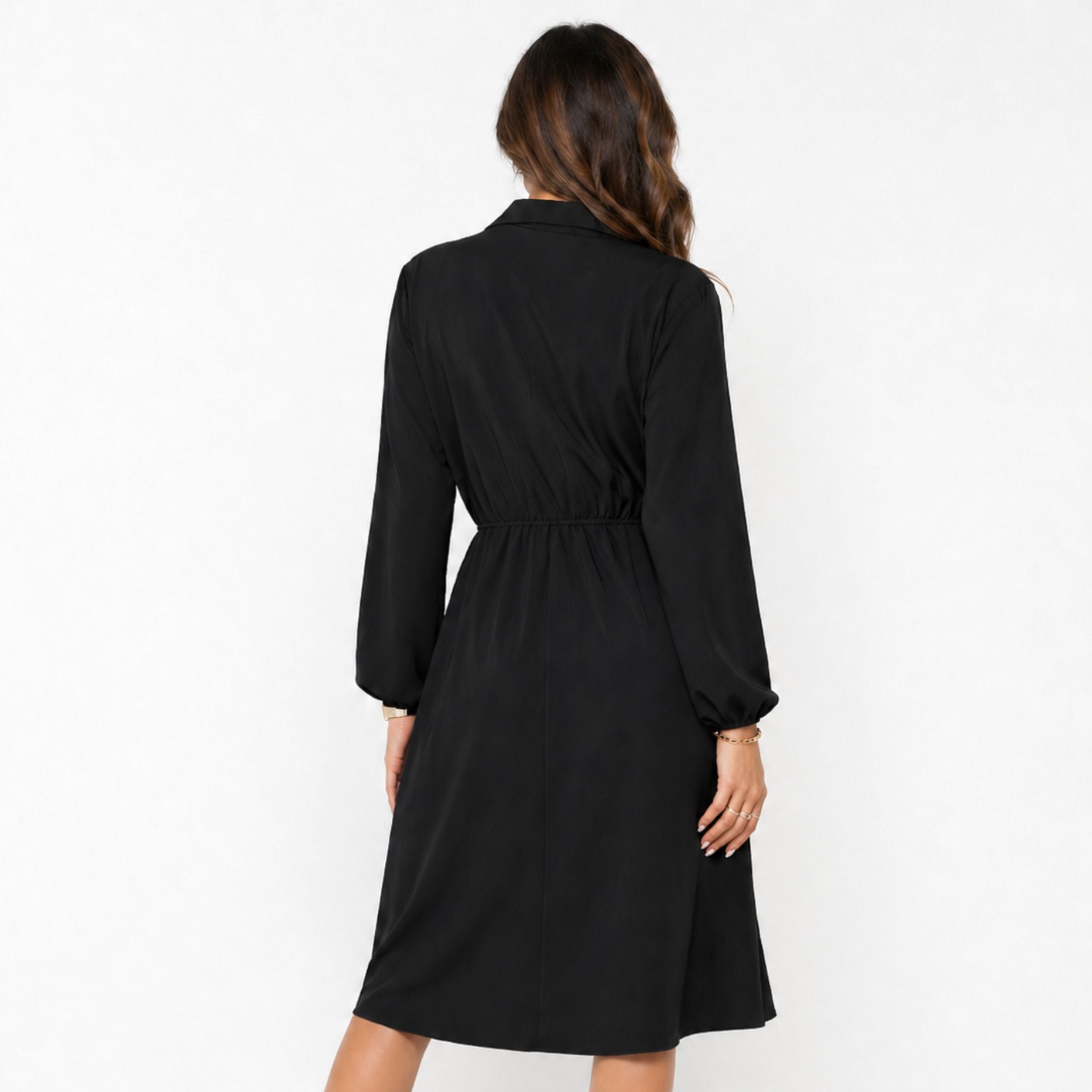 Alveraine | Women’s Button Tie Waist Shirt Dress – Elegant Everyday Style