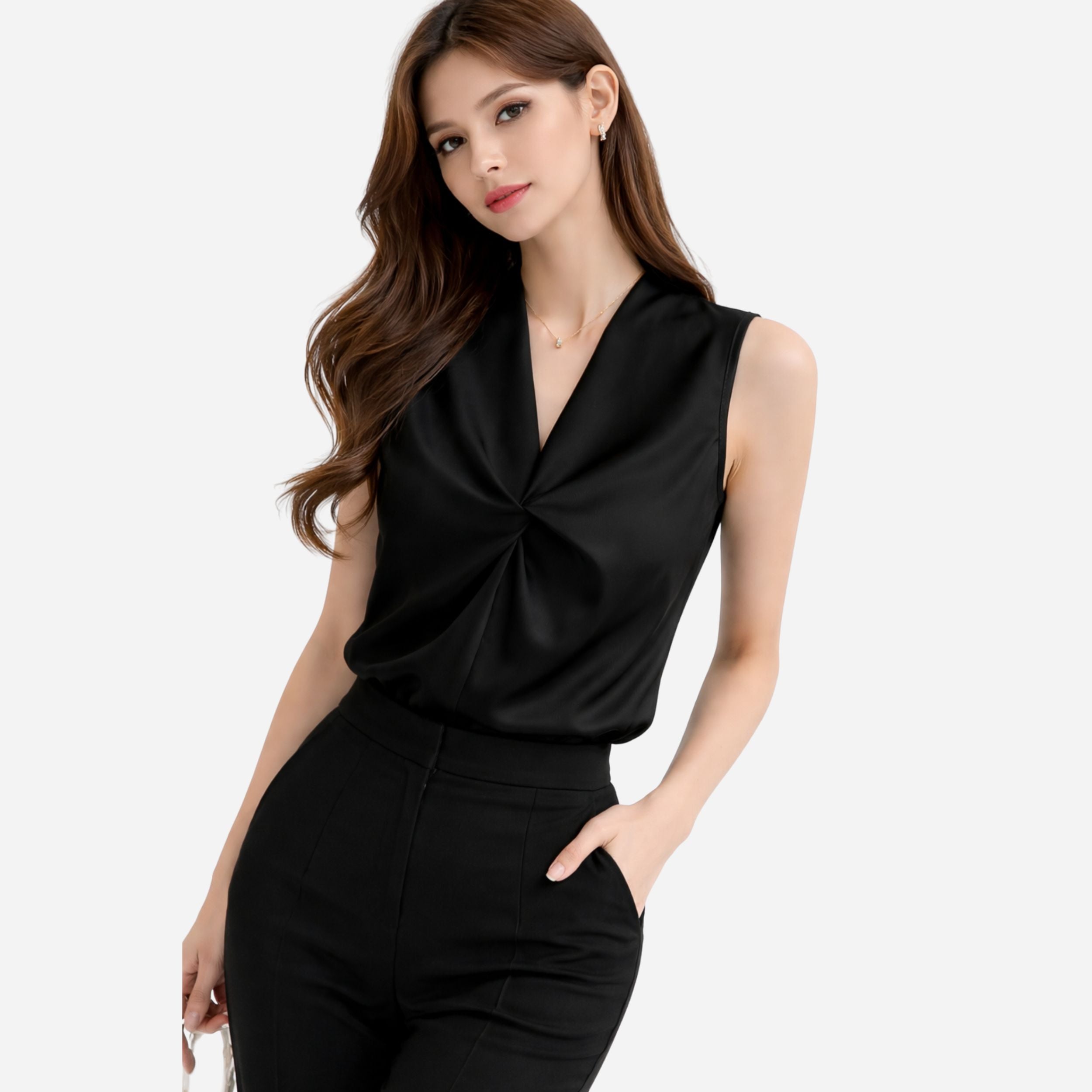 Alveraine | Women’s Satin V-Neck Camisole – Elegant Minimal Style