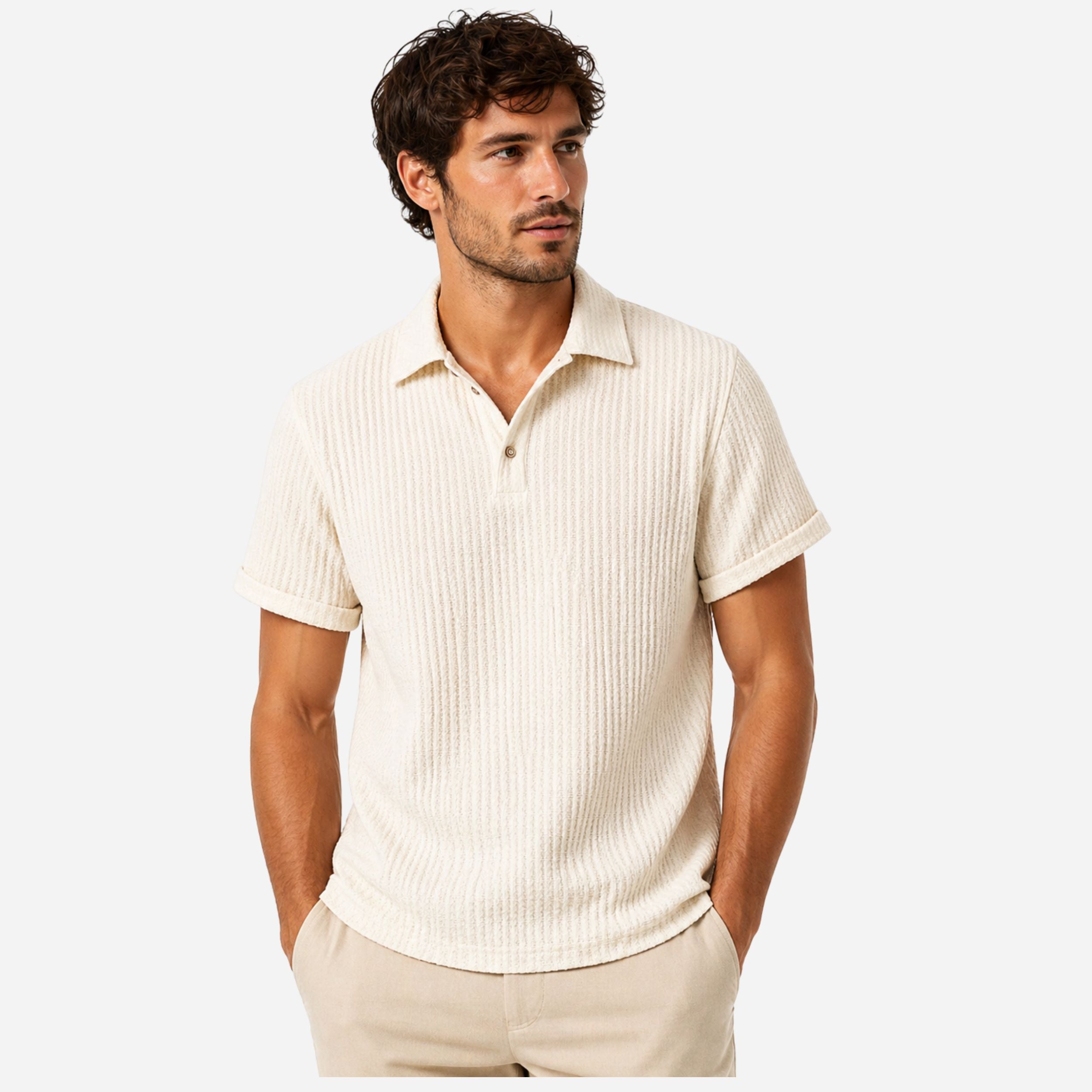 Alveraine | Men’s Classic Textured Polo Shirt – Refined Everyday Style